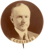 COOLIDGE RARE 1924 SEPIA TONED REAL PHOTO PORTRAIT BUTTON HAKE #13.