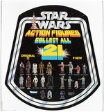 STAR WARS (1979) "COLLECT ALL 21" ACTION FIGURES 1979 BELL HANGER ADVERTISING STORE DISPLAY SIGN AFA 90 NM+/MINT.