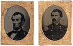 LINCOLN & McCLELLAN PAIR OF 1864 CAMPAIGN GEM FERROTPYE BADGES.