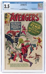 AVENGERS #6 JULY 1964 CGC 2.5 GOOD+ (FIRST BARON ZEMO & MASTERS OF EVIL).