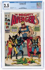 AVENGERS #68 SEPTEMBER 1969 CGC 2.5 GOOD+.