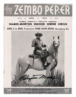 THE LONE RANGER & SILVER - ZEMBO SHRINE CIRCUS POSTER & CLAYTON MOORE SIGNED PROGRAM.