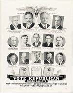 DEWEY, BRICKER & TAFT RARE 1944 OHIO MULTIGATE COATTAIL POSTER.