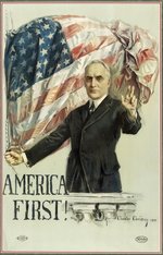 HARDING AMERICA FIRST HOWARD CHANDLER CHRISTY 1920 CAMPAIGN POSTER.