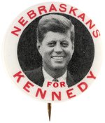 NEBRASKANS FOR KENNEDY 1960 BUTTON HAKE #2073.