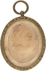 HENRY CLAY AUTOGRAPH AND HAIR IN LOCKET PRESENTED TO JNO. F. TRUMBULL.