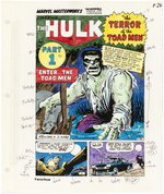 INCREDIBLE HULK #2 COMPLETE STORY COLOR GUIDES FOR MARVEL MASTERWORKS (ANDY YANCHUS COLORIST).