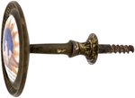 COLONIAL AMERICA: EAGLE BATTERSEA ENAMEL CURTAIN TIEBACK.