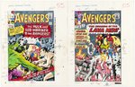 AVENGERS MARVEL MASTERWORKS EARLY COVER COLOR GUIDE LOT OF SEVEN (ANDY YANCHUS COLORIST).