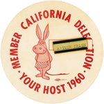 KENNEDY: RARE CALIFORNIA DELEGATION 1960 CONVENTION BADGE & RELATED EPHEMERA.