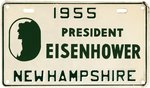 IKE 1955 PRESIDENT EISENHOWER NEW HAMPSHIRE OLD MAN OF THE MOUNTAIN LICENSE PLATE ATTACHMENT.