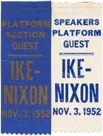 EISENHOWER PAIR: PLATFORM SECTION & SPEAKERS PLATFORM BOSTON RIBBONS.