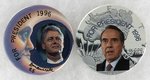 CLINTON & DOLE PAIR 1996 CAMPAIGN BUTTONS W/ART BY DAVID RUSSELL.