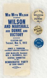 WILSON & DUNNE ILLINOIS COATTAIL BUTTON TRIO & RIBBON.