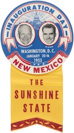 IKE: EISENHOWER NIXON NEW MEXICO THE SUNSHINE STATE" 1953 INAUGURAL JUGATE BUTTON.