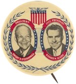 EISENHOWER & NIXON RARE 1952 IKE CAMPAIGN JUGATE BUTTON HAKE #2004.