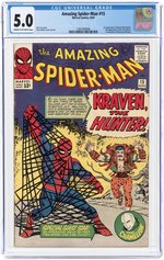 AMAZING SPIDER-MAN #15 AUGUST 1964 CGC 5.0 VG/FINE (FIRST KRAVEN THE HUNTER).