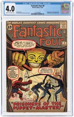 FANTASTIC FOUR #8 NOVEMBER 1962 CGC 4.0 VG (FIRST PUPPET MASTER).