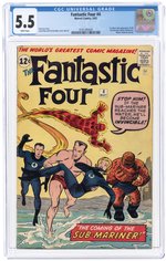 FANTASTIC FOUR #4 MAY 1962 CGC 5.5 FINE- (FIRST SILVER AGE SUB-MARINER).