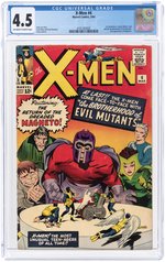 X-MEN #4 MARCH 1964 CGC 4.5 VG+ (FIRST QUICKSILVER, SCARLET WITCH, TOAD & BROTHERHOOD OF EVIL MUTANTS).