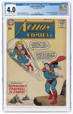 ACTION COMICS #258 NOVEMBER 1959 CGC 4.0 VG.