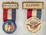 ANTI-SALOON LEAGUE OF AMERICAN PAIR OF CONVENTION BADGES.