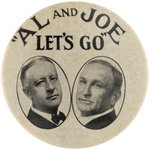 AL AND JOE LETS GO SMITH & ROBINSON 1928 JUGATE BUTTON.