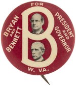 BRYAN AND BENNETT WEST VIRGINIA COATTAIL BUTTON HAKE #247.