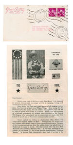 "GENE AUTRY TRAIL AND CAMP" MEDAL AND FOLDER.