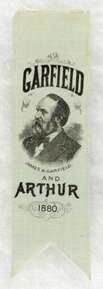 GARFIELD AND ARTHUR 1880 PORTRAIT RIBBON.