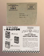 "TOM MIX OFFICIAL STRAIGHT SHOOTERS SERVICE RIBBON AND MEDAL" RALSTON PREMIUM WITH FOLDER/MAILER.