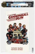 THE CANNONBALL RUN VHS IGS BOX 9.5 GEM SEAL 8.5 MINT (ENGLISH COVER/BOTTOM WHV WM/WHM TAPE/NO WM/UPC 90609).