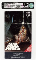 STAR WARS VHS (1984) VGA 80+ NM (HORIZONTAL OVERLAP/WHITE CBS-FOX HOME VIDEO WATERMARK (BACK)/NO UPC/NO STICKER SEAL).