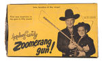 "HOPALONG CASSIDY ZOOMERANG GUN!" IN ORIGINAL BOX.