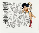 SUPER FRIENDS - WONDER WOMAN HAND-PAINTED MODEL SHEET ANIMATION CEL.