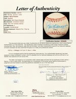 HOF MULTI-SIGNED BASEBALL WITH JOE DiMAGGIO.