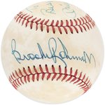 MICKEY MANTLE (HOF) & BROOKS ROBINSON (HOF) SIGNED BASEBALL.