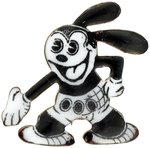 OSWALD THE RABBIT WITH PIE-CUT EYES AND PANTS WITH THREE BUTTONS IN WALTER LANTZ STYLE  1ST SEEN  ENAMEL ON BRASS BRITISH PIN FROM EARLY 1930s.