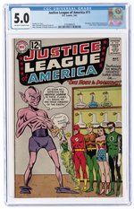 JUSTICE LEAGUE OF AMERICA #11 MAY 1962 CGC 5.0 VG/FINE.