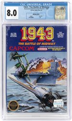 NINTENDO NES (1988) 1943: THE BATTLE OF MIDWAY (CIRCLE SOQ/REV-A/H-SEAM SEAL/A) CGC 8.0.