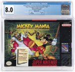NINTENDO SNES (1994) MICKEY MANIA: TIMELESS ADVENTURES OF MICKEY MOUSE (ATWOOD COLLECTION/V-SEAM SEAL/A) CGC 8.0.