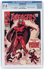 AVENGERS #57 OCTOBER 1968 CGC 7.5 VF- (FIRST SILVER AGE VISION).