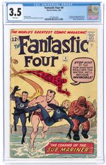 FANTASTIC FOUR #4 MAY 1962 CGC 3.5 VG- (FIRST SILVER AGE SUB-MARINER).