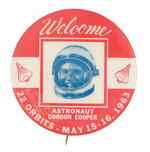 ASTRONAUT COOPER "WELCOME" BUTTON.