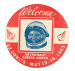 "WELCOME ASTRONAUT GORDON COOPER" 3.5" FROM HAKE COLLECTION & CPB.