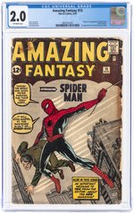 AMAZING FANTASY #15 AUGUST 1962 CGC 2.0 GOOD (FIRST SPIDER-MAN).