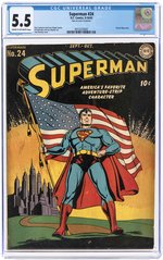 SUPERMAN #24 SEPTEMBER-OCTOBER 1943 CGC 5.5 FINE-.