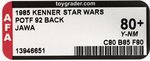 STAR WARS: THE POWER OF THE FORCE (1985) - JAWA 92 BACK AFA 80+ Y-NM.