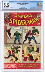 AMAZING SPIDER-MAN #4 SEPTEMBER 1963 CGC 5.5 FINE- (FIRST SANDMAN).