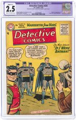 DETECTIVE COMICS #225 NOVEMBER 1955 CGC RESTORED 2.5 SLIGHT (C-1) GOOD+ (FIRST MARTIAN MANHUNTER).